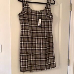 Nasty Gal Black and White Plaid Skirt